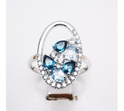 Bague "Blue Ice" Diamants Or Blanc 750 - 18 carats
