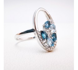Bague "Blue Ice" Diamants Or Blanc 750 - 18 carats