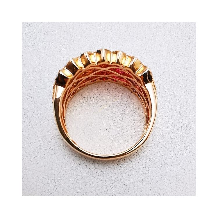 Bague Rainbow Divin XL Saphirs Diamants Ligne Vendôme Or rose 750 - 18 carats