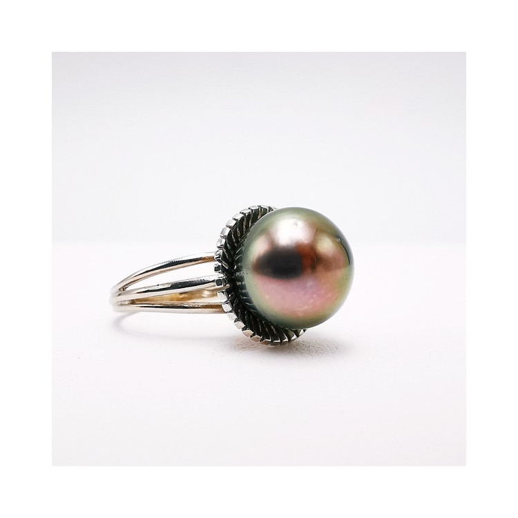 Bague Perle de Tahiti Or Blanc 750 - 18 carats