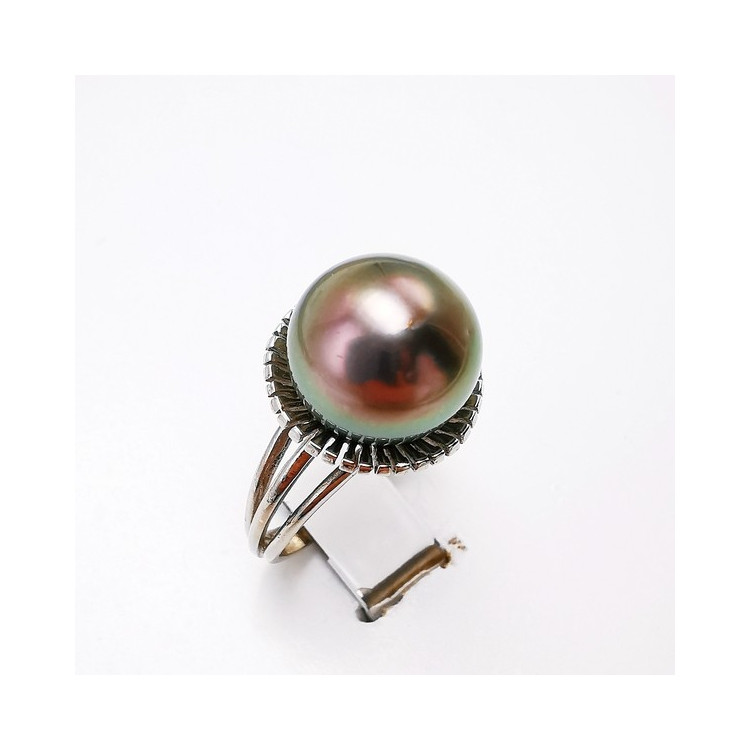 Bague Perle de Tahiti Or Blanc 750 - 18 carats