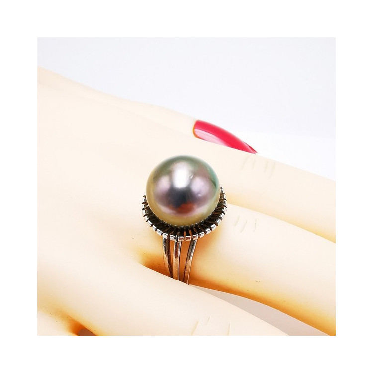 Bague Perle de Tahiti Or Blanc 750 - 18 carats