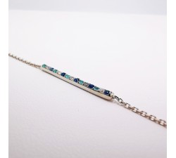 Bracelet Oxydes de Zirconium Bleus Argent