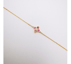 Bracelet Rubis Diamant Or Jaune 750 - 18 carats