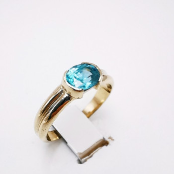 Bague "Cocon Précieux" Zircon Bleu Or Blanc 750 - 18 carats