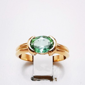 Bague "Cocon Précieux" Tourmaline verte Or Rose 750 - 18 carats