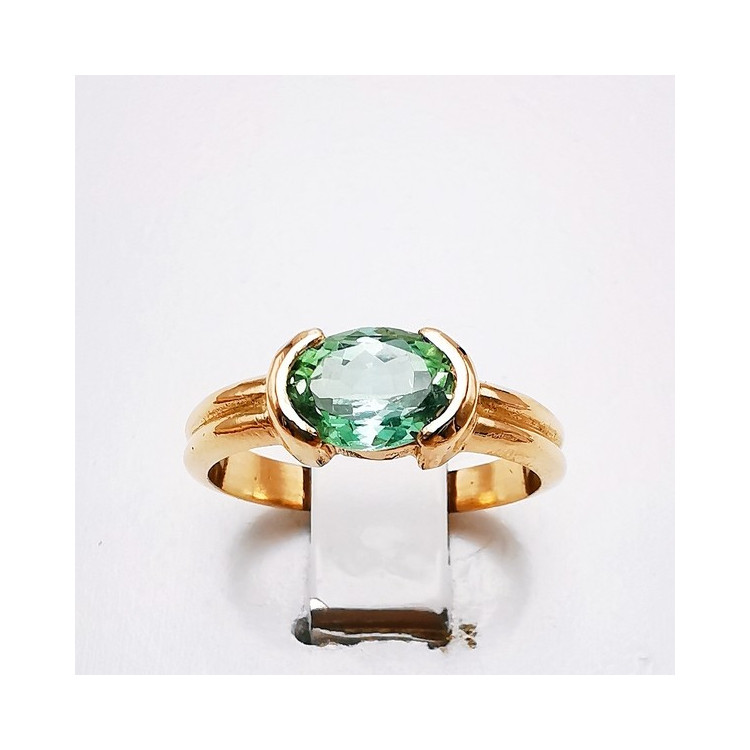 Bague "Cocon Précieux" Tourmaline verte Or Rose 750 - 18 carats