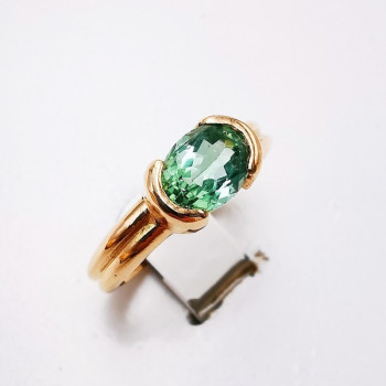 Bague "Cocon Précieux" Tourmaline verte Or Rose 750 - 18 carats