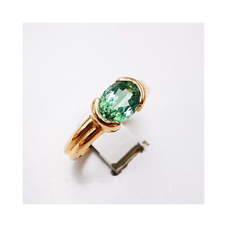 Bague "Cocon Précieux" Tourmaline verte Or Rose 750 - 18 carats