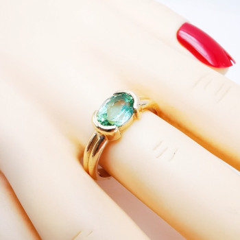 Bague "Cocon Précieux" Tourmaline verte Or Rose 750 - 18 carats