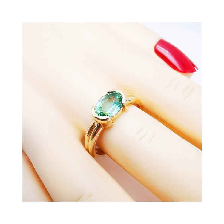 Bague "Cocon Précieux" Tourmaline verte Or Rose 750 - 18 carats