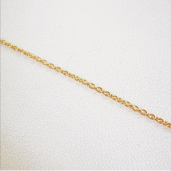 Chaîne 40 cm Or Jaune 750 - 18 carats Maille Forçat Rond 3.05 grammes