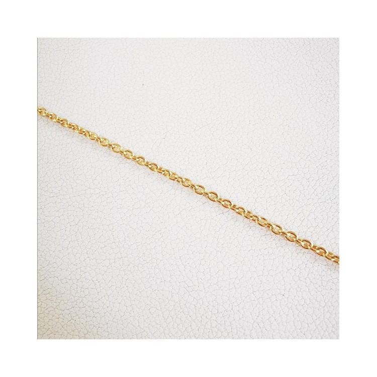 Chaîne 40 cm Or Jaune 750 - 18 carats Maille Forçat Rond 3.05 grammes