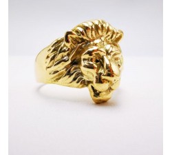 Bague Chevalière Tête de Lion Or Jaune 750 - 18 carats