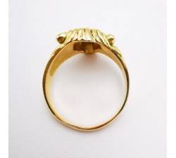 Bague Chevalière Tête de Lion Or Jaune 750 - 18 carats