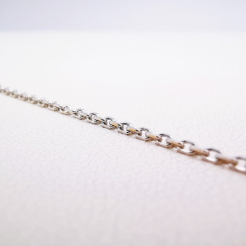 Chaine 45 cm Or Blanc 750 - 18 carats Maille Forçat  2.85 grammes