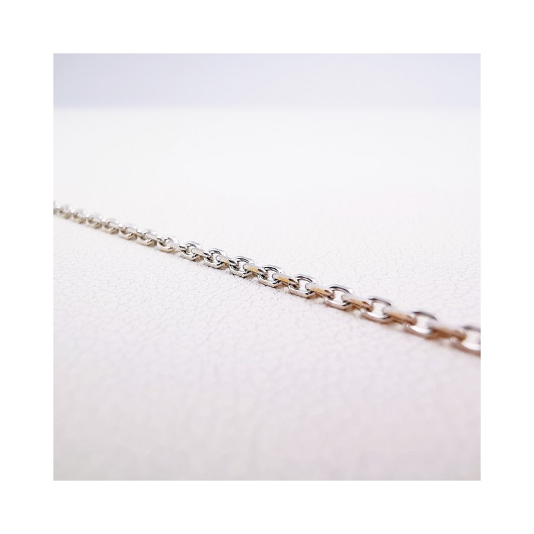 Chaine 45 cm Or Blanc 750 - 18 carats Maille Forçat  2.85 grammes
