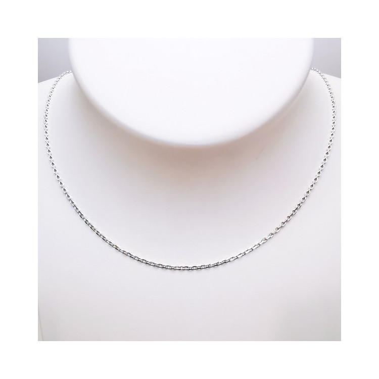 Chaine 45 cm Or Blanc 750 - 18 carats Maille Forçat  2.85 grammes