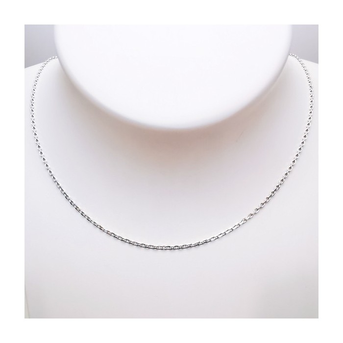 Chaine 45 cm Or Blanc 750 - 18 carats Maille Forçat  2.85 grammes