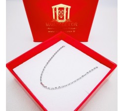 Chaine 45 cm Or Blanc 750 - 18 carats Maille Forçat  2.85 grammes