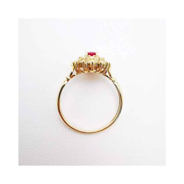 Bague Rubis Oxydes de Zirconium Or Jaune 750 - 18 carats (Bijou Occasion)