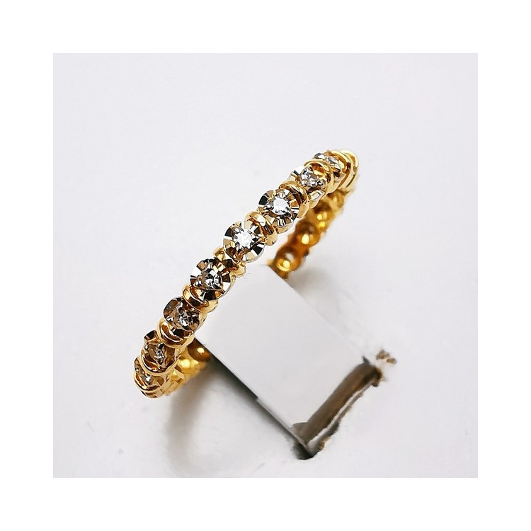 Alliance tour complet Moissanites Or Jaune 750 - 18 carats (Bijou d'occasion)