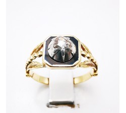 Bague  Diamant 0.18 ct taille rose Or Jaune 750 - 18 carats (Bijou d'Occasion)