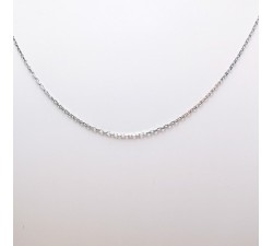 Chaîne 60 cm Or Blanc 750 - 18 carats Maille Forçat Diamantée