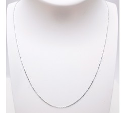 Chaîne 60 cm Or Blanc 750 - 18 carats Maille Forçat Diamantée