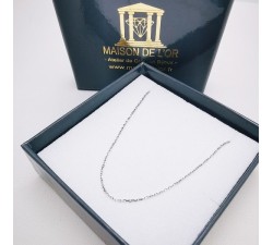 Chaîne 60 cm Or Blanc 750 - 18 carats Maille Forçat 1.50 Grammes
