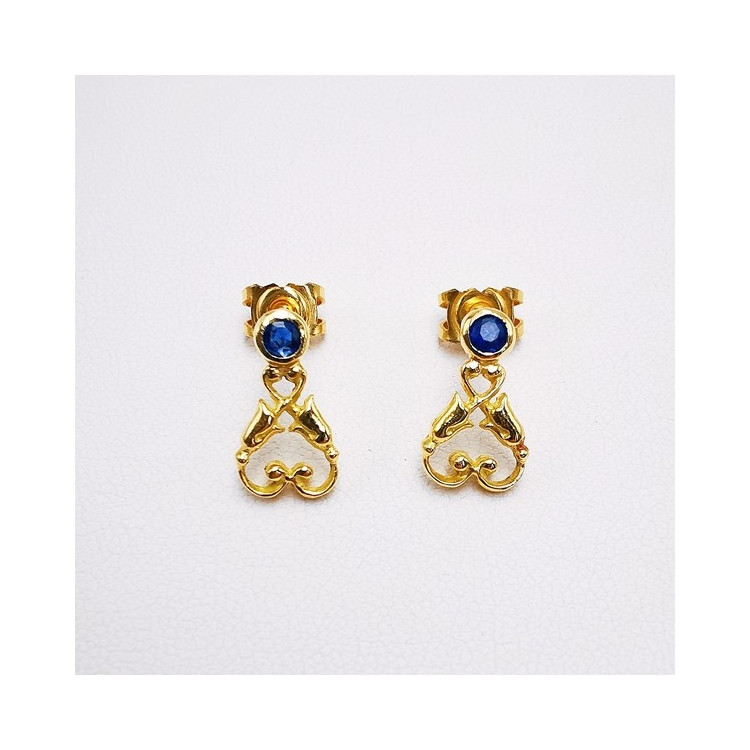 Boucles d'Oreilles Cyanite Or Jaune 750 - 18 carats
