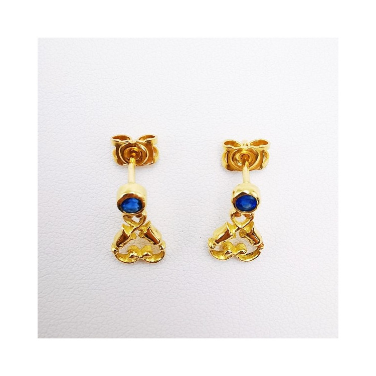 Boucles d'Oreilles Cyanite Or Jaune 750 - 18 carats