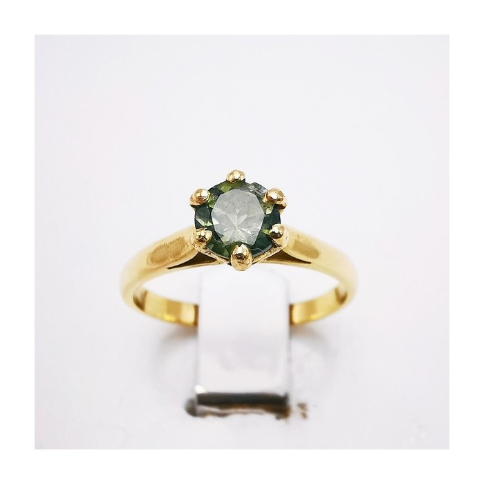 Bague Tourmaline verte Or Jaune 750 - 18 carats