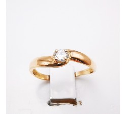 Bague "Voluté d'Amour" Solitaire Diamant 0.14 ct Or Rose 750 - 18 carats