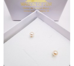 Boucles d'Oreilles Puces Perles Or Jaune 750 - 18 carats (Bijou Occasion)