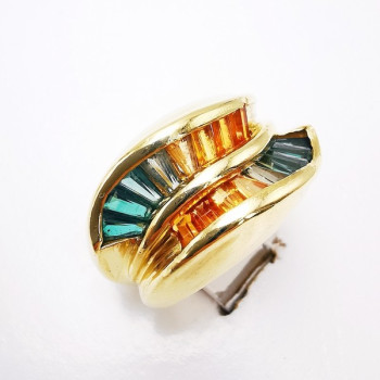 Bague Saphirs de couleur Or jaune 750 - 18 carats (Bijou d'Occasion)