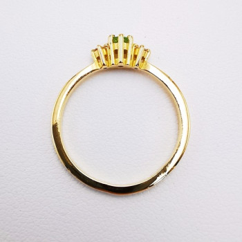Bague "Pauline" Tsavorite et Diamants Or Jaune 750 -18 carats