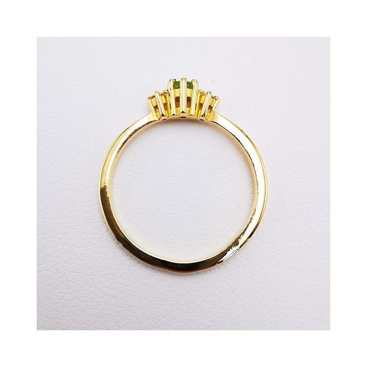 Bague "Pauline" Tsavorite et Diamants Or Jaune 750 -18 carats