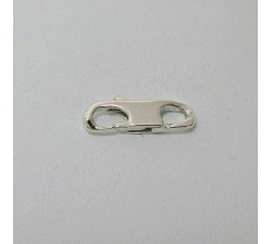Fermoir clip zamak plaque argent cuir 5mm- Fermoir bracelet 5mm