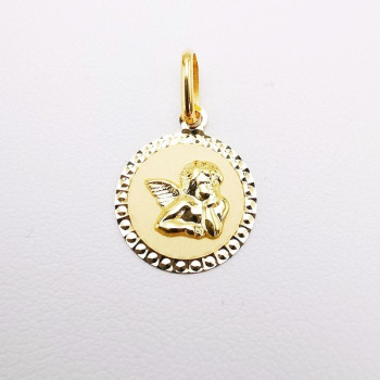 Pendentif Médaille Ange Or Jaune 750 - 18 carats