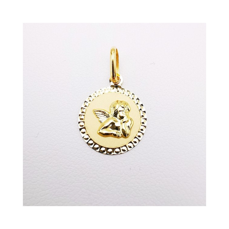 Pendentif Médaille Ange Or Jaune 750 - 18 carats