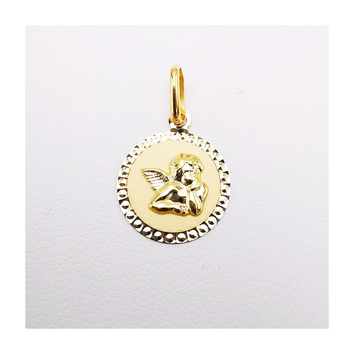 Pendentif Médaille Ange Or Jaune 750 - 18 carats