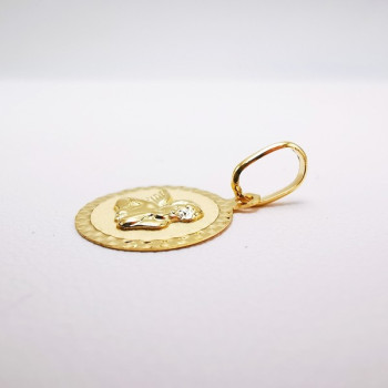 Pendentif Médaille Ange Or Jaune 750 - 18 carats