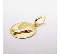 Pendentif Médaille Vierge Or Jaune 750 - 18 carats