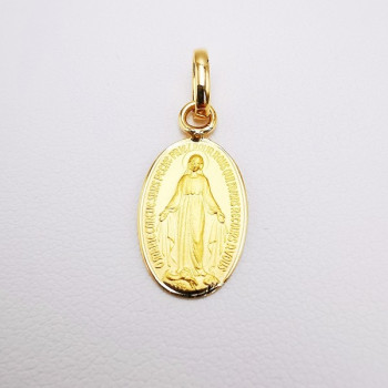 Pendentif Médaille Vierge Miraculeuse Or Jaune 750 - 18 carats