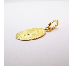 Pendentif Médaille Vierge Miraculeuse Or Jaune 750 - 18 carats