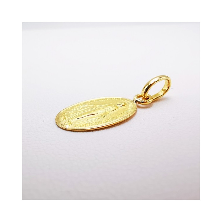 Pendentif Médaille Vierge Miraculeuse Or Jaune 750 - 18 carats