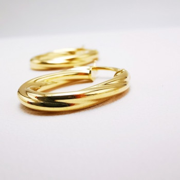 Créoles Ovales Torsadées Or Jaune 750 - 18 carats