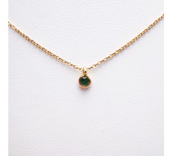 Collier "Emotion" Saphir Vert Or Rose 750 - 18 carats