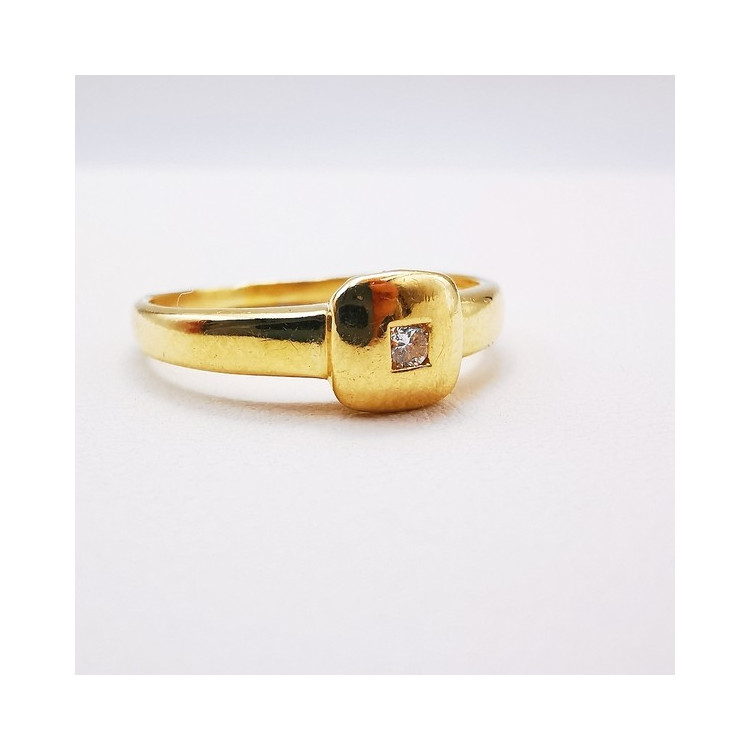 Bague Diamant Or Jaune 750 - 18 carats ( Bijou d'occasion)